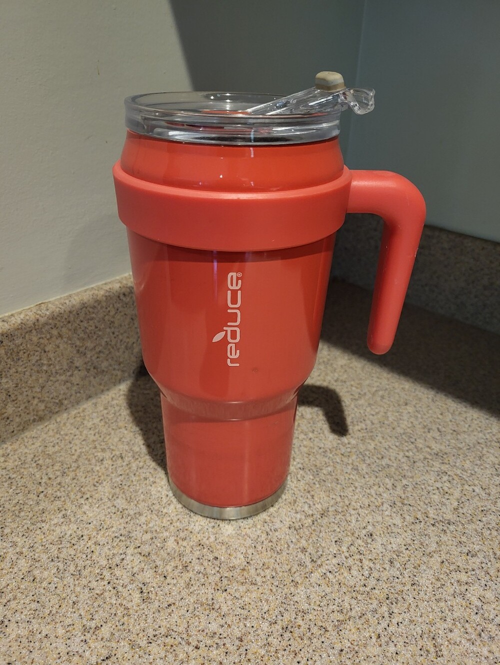 Reduce Cold1 40 Ounce Insulated Tumbler Cup In Coral With Handle No Straw
